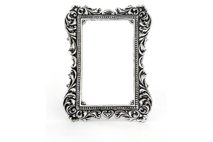 Antique silver frame with floral embossed design 3