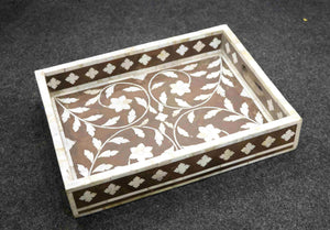 Wooden tray with over lay work 3