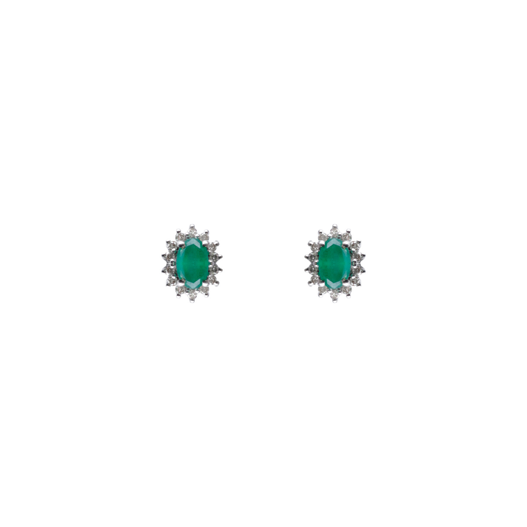 diamond emerald studs