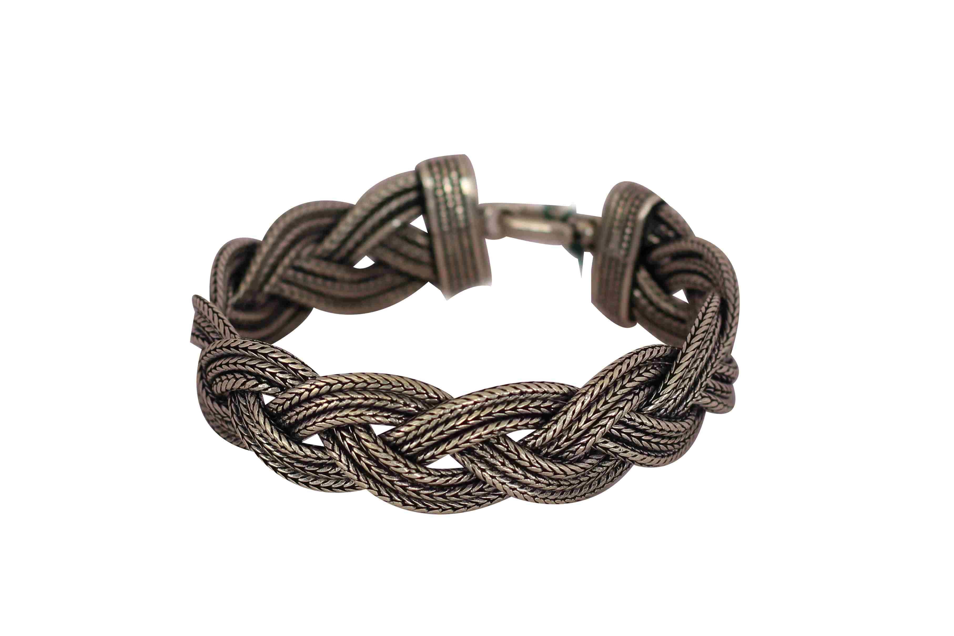 Silver entwined hand woven bracelet 1